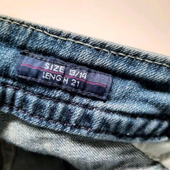 Vigoss New York Capri Jeans Womens 13/14 Thick Stitch Western Cowgirl‎ Bling - Picture 6 of 13